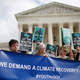 Protesters attend a 2018 rally outside the Supreme Court held by the group Our Children’s Trust in Washington, DC.
